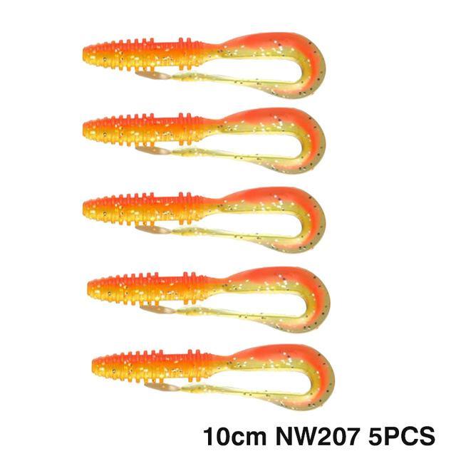 Noeby Soft Fishing Lures 14Cm 10Cm Big Curly Tail Soft Baits Leurre Souple-CYN Fishing Tackle Co.,Ltd-10cm NW207 5pcs-Bargain Bait Box