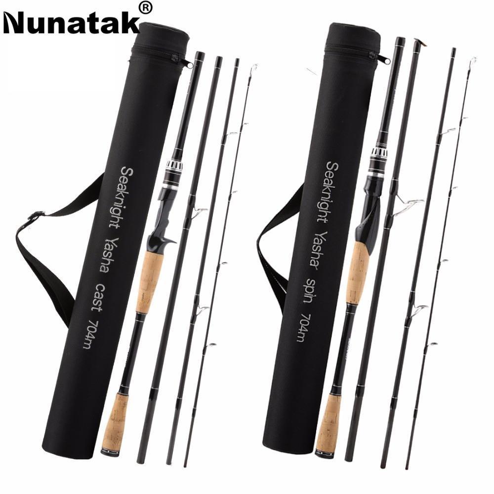 Nunatak Yasha 704M Lure Fishing Rod 2.1M 4 Sections M Power Carbon Fiber-Baitcasting Rods-NUNATAK Fishing Store-White-Bargain Bait Box