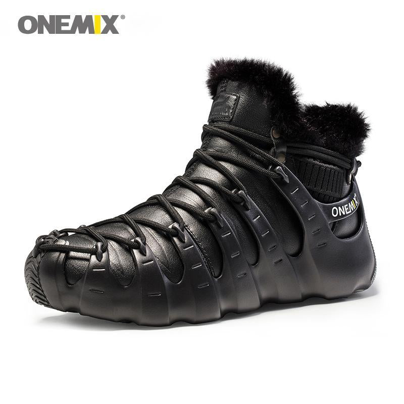 Onemix Autumn Winter Outdoor Hiking Shoes Waterproof Men Mountain Boots-onemix Fashionsneakers Store-White Black-4-Bargain Bait Box