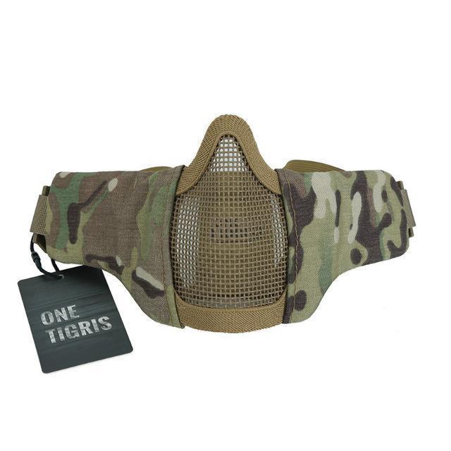 Onetigris Half Face Mesh Mask Foldable Military Style Adjustable Tactical-TACVASEN Official Store-MulticamBlack-Bargain Bait Box