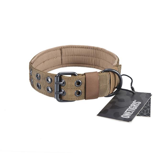 Onetigris Tactical Nylon Dog Collar With Metal Buckle &amp; D Ring Military K9-EXCELLENT ELITE SPANKER Official Store-CB L Size-Bargain Bait Box