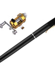 Outad Aluminum Alloy Pen Shape Fishing Rod Portable With Reel Wheel 6 Colors-Outdoor Factory Drop Shipping Wholesaler Keep Moving Store-Black-Bargain Bait Box