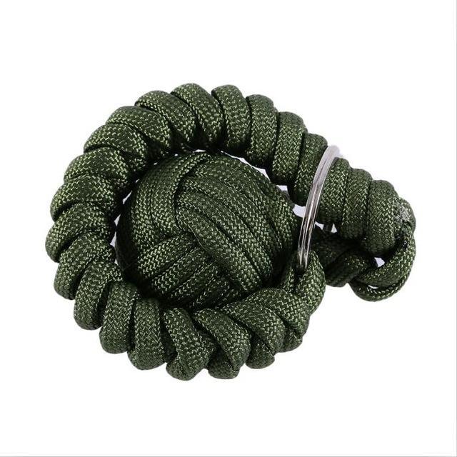 Outad Outdoor Survival Steel Ball Rope Key Ring Pendant Wire Keychain Camping-Fantasy outdoor Store-Army Green-Bargain Bait Box
