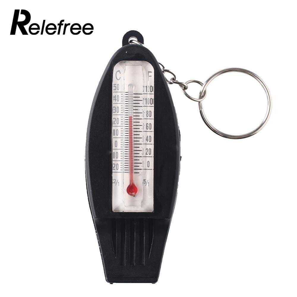 Outdoor 4 In 1 Mini Pocket Thermometer Whistles Compass Magnifier Survival-Outdoor Shop-Bargain Bait Box