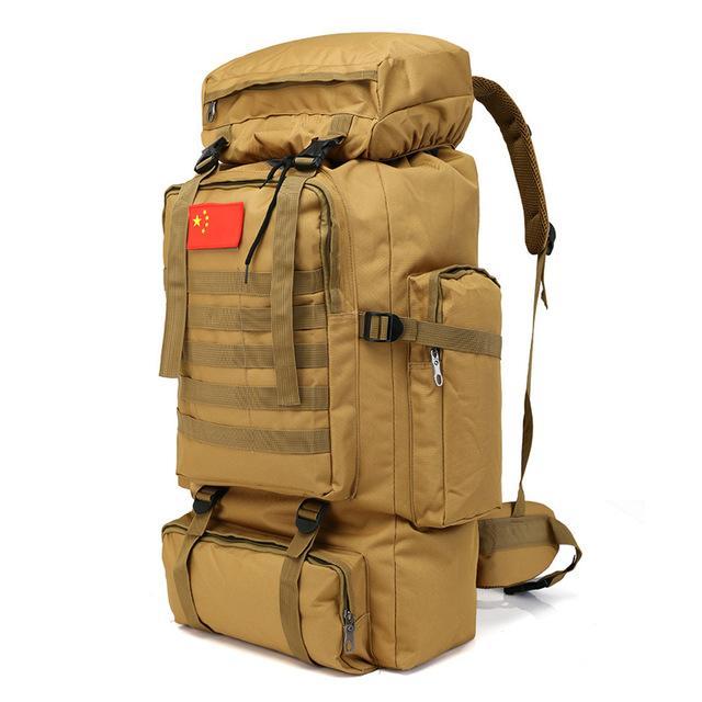Outdoor 70L Large Capacity Mountaineering Backpack Camping Hiking Military Molle-YT Dropship Store-Khaki-Bargain Bait Box
