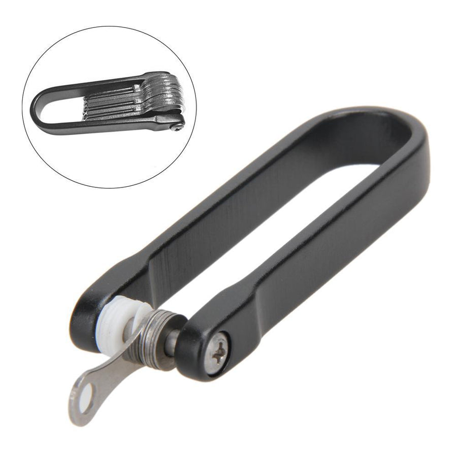 Outdoor Aluminum Smart Pocket Folded Hard Oxide Keychain Portable Key Holder-fixcooperate-black-Bargain Bait Box