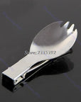 Outdoor Camping Hiking Cookout Picnic Foldable Spork Stainless Steel Fork Spoon-Huanle GO 2016 Store-Bargain Bait Box