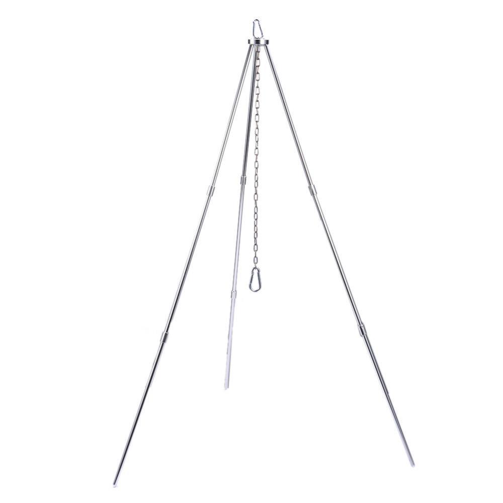 Outdoor Camping Picnic Cooking Tripod Hanging Pot Durable Portable Campfire-HimanJie Store-Bargain Bait Box