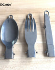 Outdoor Camping Picnic Tableware Stainless Steel Portable Folding Spoon Fork-EDC.1991 Official Store-Bargain Bait Box