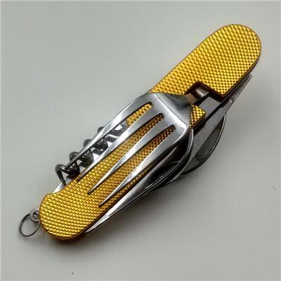 Outdoor Camping Tableware Folding Spoon Fork Knife Set Portable Travel Hiking-Toplander Outdoor Store-Yellow-Bargain Bait Box
