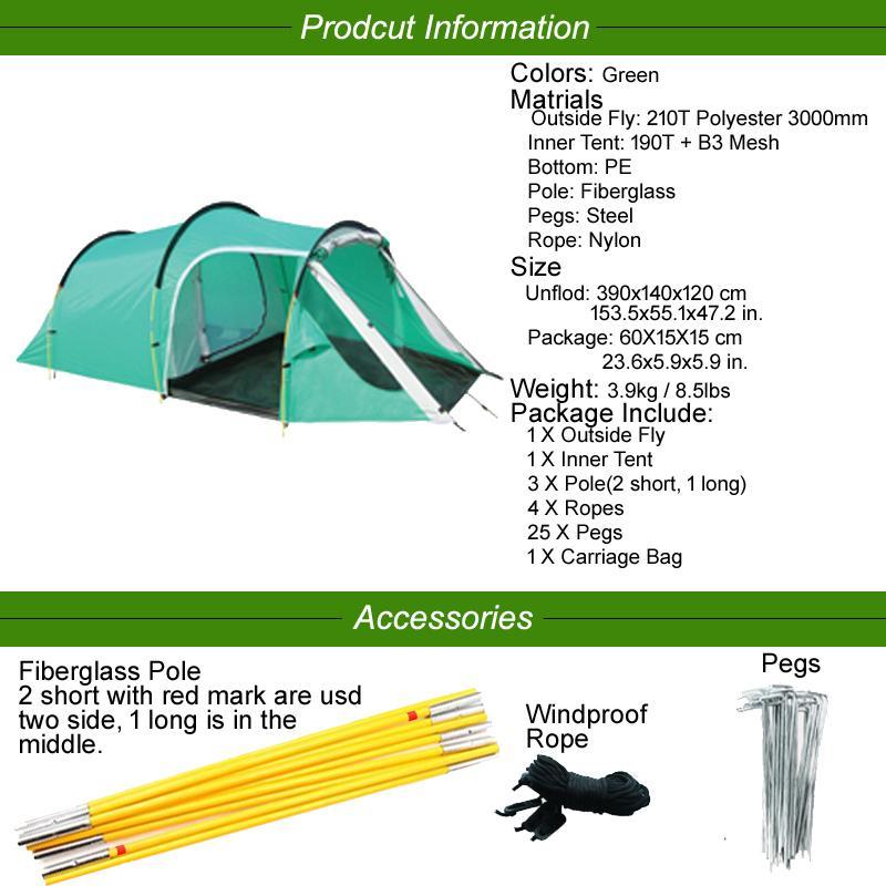 Outdoor Camping Tents Family Party Travelling Tent 3-4 Persons Mountain Tent One-Toplander Outdoor Store-Bargain Bait Box
