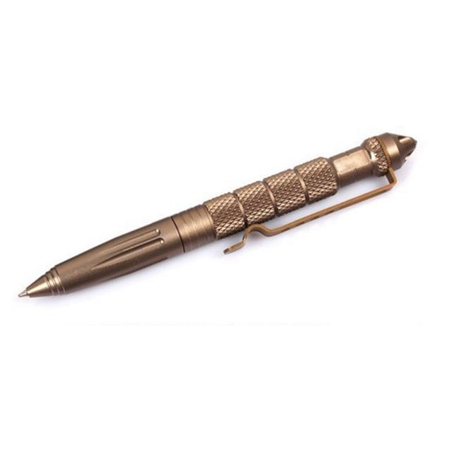 Outdoor Convenient And Easy To Carry Pocket Black Tactical Pen Glass Breaker-Beautiful Life-brown color-Bargain Bait Box