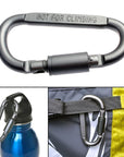 Outdoor D-Shaped Aluminum Alloy Carabiner Screw Lock Hook Clip Key Ring-Splendidness-Bargain Bait Box