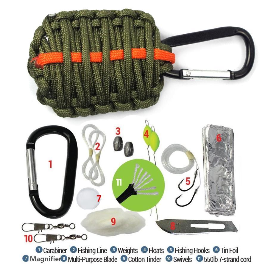 Outdoor Edc Paracord Survival Kit Emergency Edc Gear For Camping Hunting-EDC.1991 Official Store-black-Bargain Bait Box
