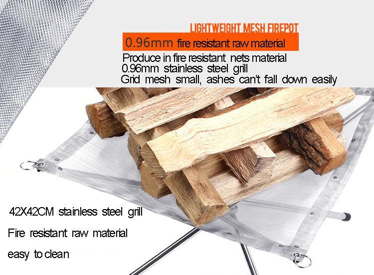 Outdoor Fire Burn Pit Stand Portable Solid Fuel Rack Folding Stove Fire Frame-Resistland Store-Bargain Bait Box