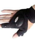 Outdoor Fishing Magic Strap Fingerless Glove Led Flashlight Torch Cover Survival-Traveling Light123-Bargain Bait Box