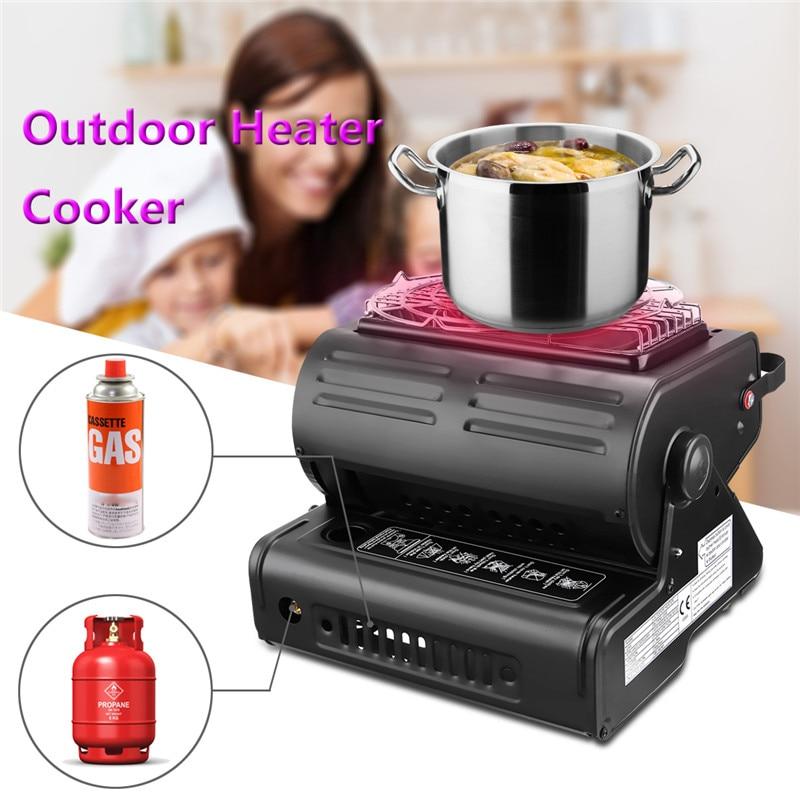 Outdoor Heat Cooker Aluminum Alloy Portable Outdoor Stove Camping Tent-Outdoor Stoves-guangze tang&#39;s store-Black-Bargain Bait Box