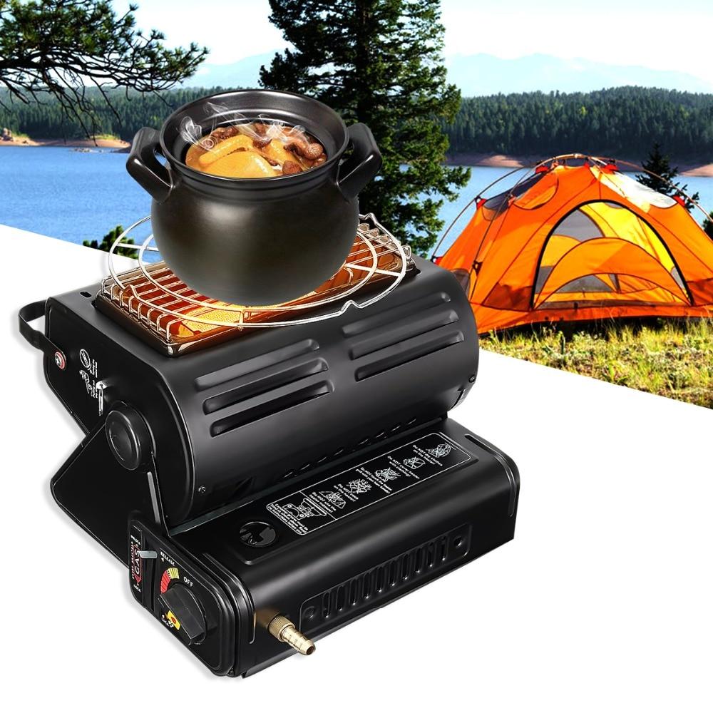Outdoor Heat Cooker Aluminum Alloy Portable Outdoor Stove Camping Tent-Outdoor Stoves-guangze tang's store-Black-Bargain Bait Box