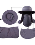 Outdoor Hiking Camping Uv Protection Face Neck Cover Fishing Cap Visor Hat-GOGOGO Outdoor Store-SH-Bargain Bait Box