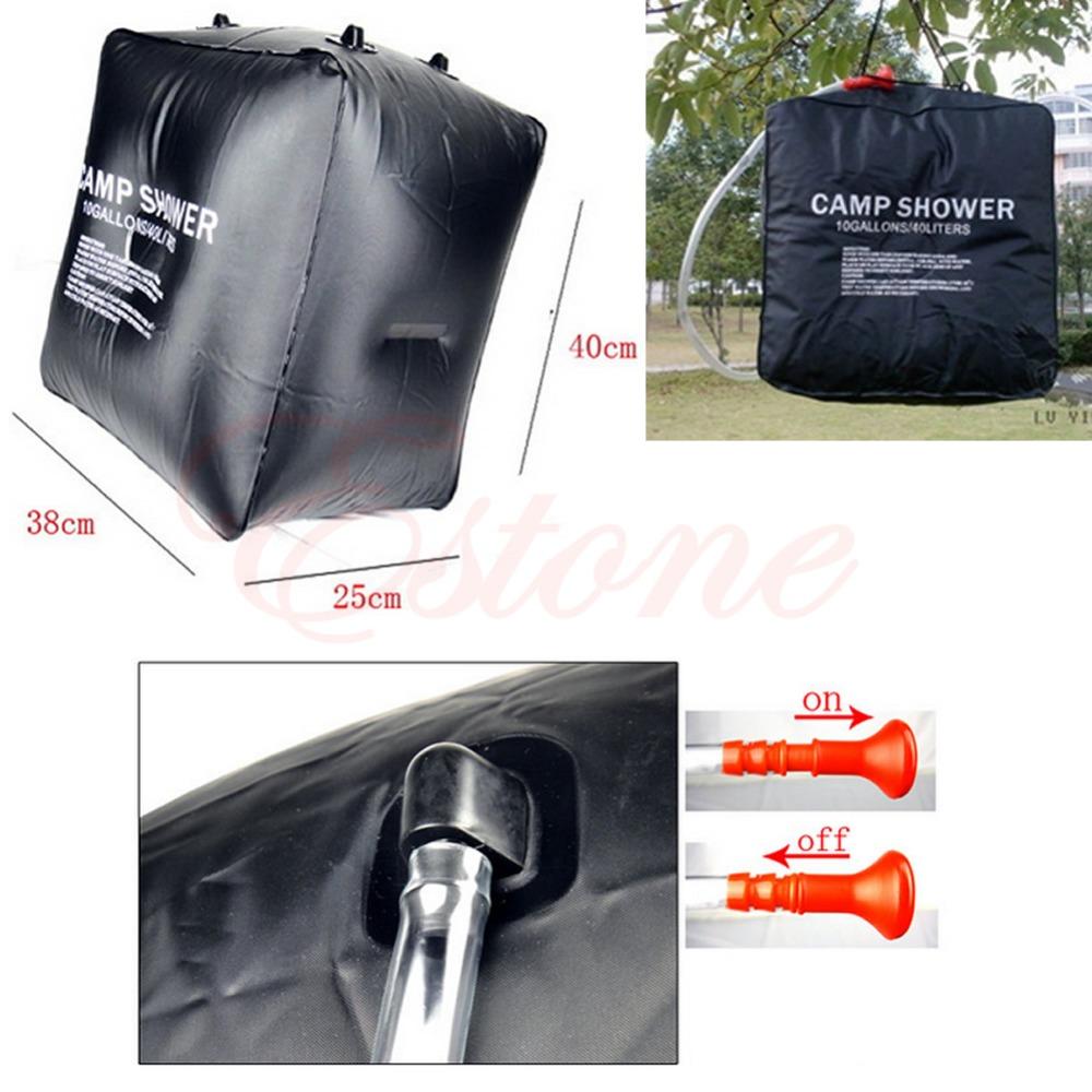 Outdoor Hiking Folding Solar Camp Shower Water Bathing Bag 40L 10 Gallons Black-Sexy bus-Bargain Bait Box