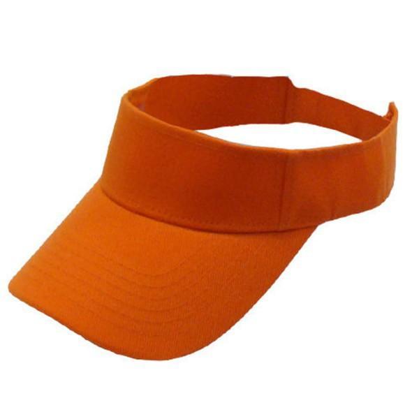 Outdoor Hiking Plain Visor Sun Hat Sport Cap Adjustable Tennis Beach Hats For-Athletics Store-Orange-Bargain Bait Box