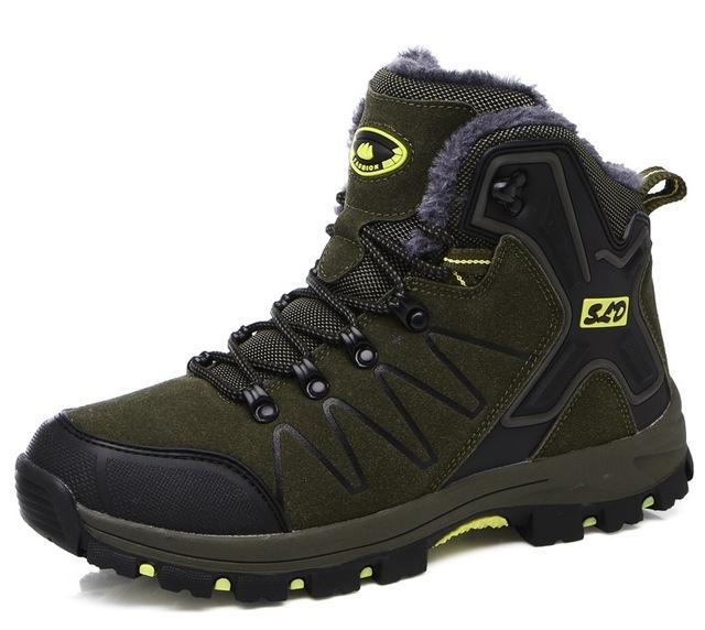 Outdoor Hiking Shoes Men Warm Snow Boots Walking Climbing Non-Slip Women-beipuwolf Official Store-Men army green-5.5-Bargain Bait Box
