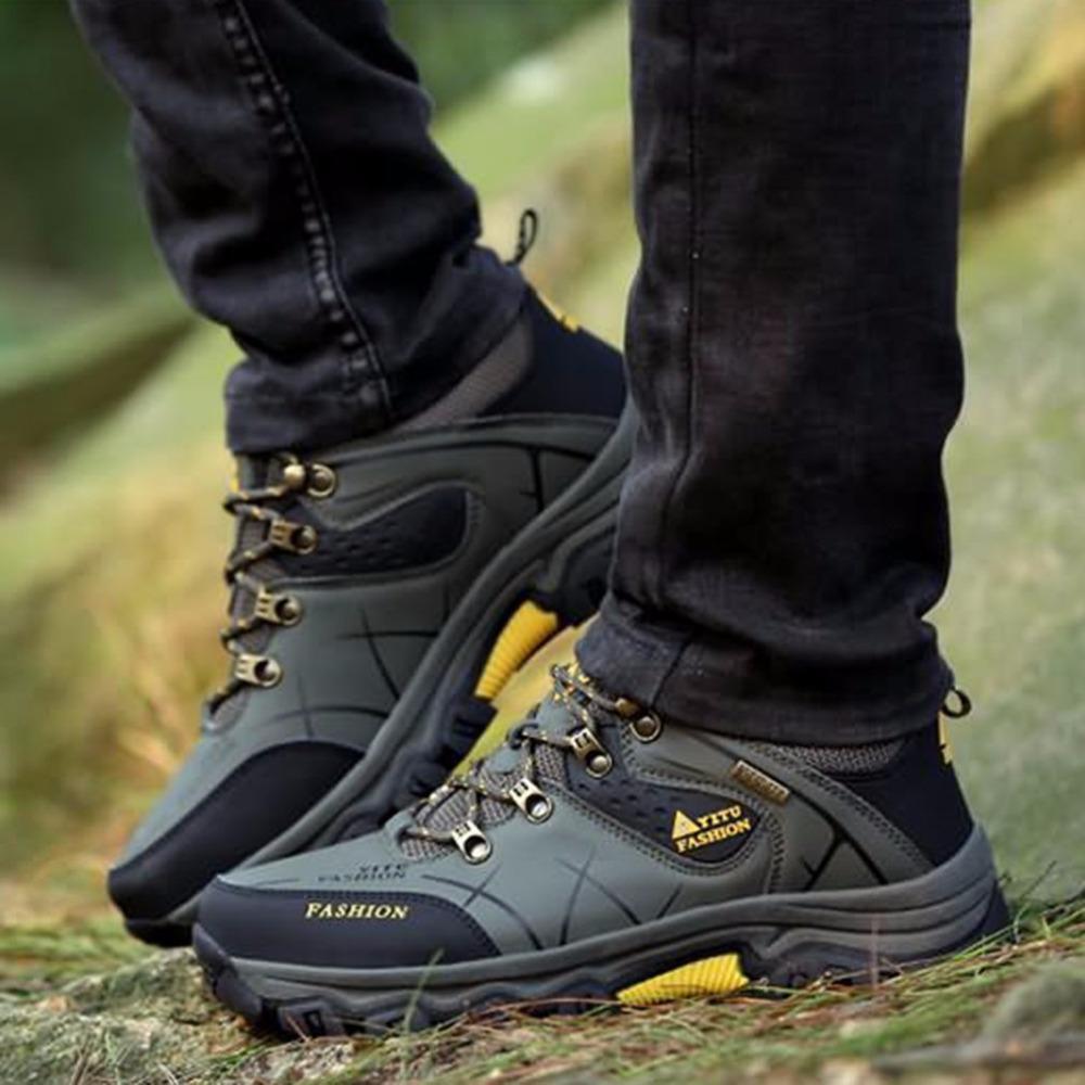 Outdoor Lace-Up Hiking Boots Sport Men'S Shoes For Camping Climbing Mountain-TopYK-S Outdoor Store-Grey-10-Bargain Bait Box