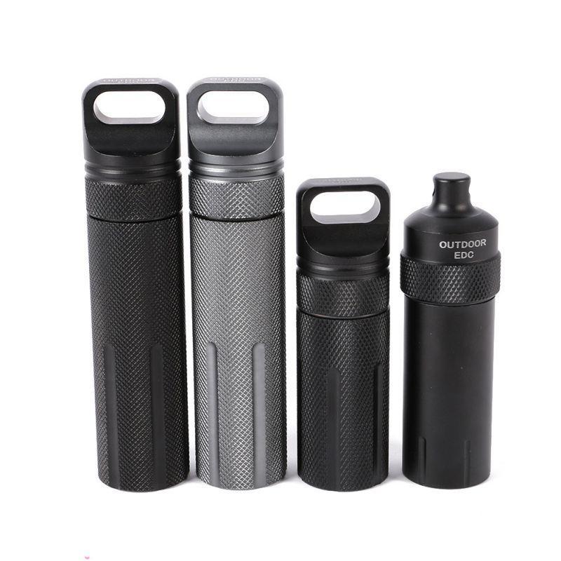 Outdoor Portable Survival Aluminium Alloy Edc Cnc Waterproof Capsule Seal Bottle-Sports &amp;Recreation Shop-DF-Bargain Bait Box