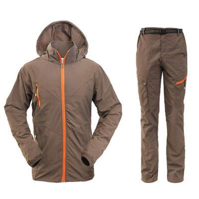 Outdoor Quick Dry Breathable Clothing Set Men Women Spring Summer 2 Pieces Set-Mountainskin Outdoor-Men Coffee-M-Bargain Bait Box