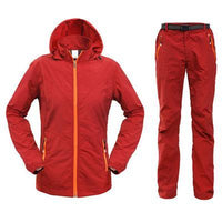 Outdoor Quick Dry Breathable Clothing Set Men Women Spring Summer 2 Pieces Set-Mountainskin Outdoor-Women Red-M-Bargain Bait Box