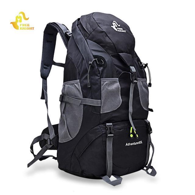 Outdoor Rucksack Camping Hiking Backpack Trekking 45L&amp;50L Purple Waterproof-Climbing Bags-FAFAIR Store-50L black-China-Bargain Bait Box