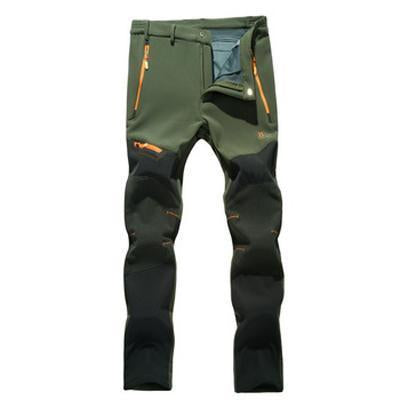 Outdoor Softshell Pants Men Breathable Thermal Waterproof Hiking Trousers-Mountainskin Outdoor-Army Green-S-Bargain Bait Box