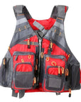 Outdoor Sport Fishing Vest Men Vest Respiratory Utility Fish Vest No-Fishing Vests-owlwin Official Store-Red-(50-95KG)free size-Bargain Bait Box