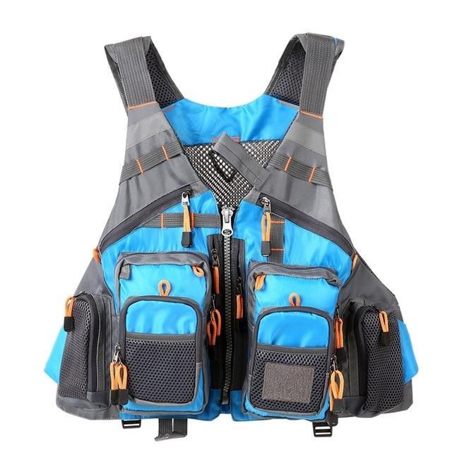 Outdoor Sport Fishing Vest Men Vest Respiratory Utility Fish Vest No-Fishing Vests-owlwin Official Store-Sky Blue-(50-95KG)free size-Bargain Bait Box