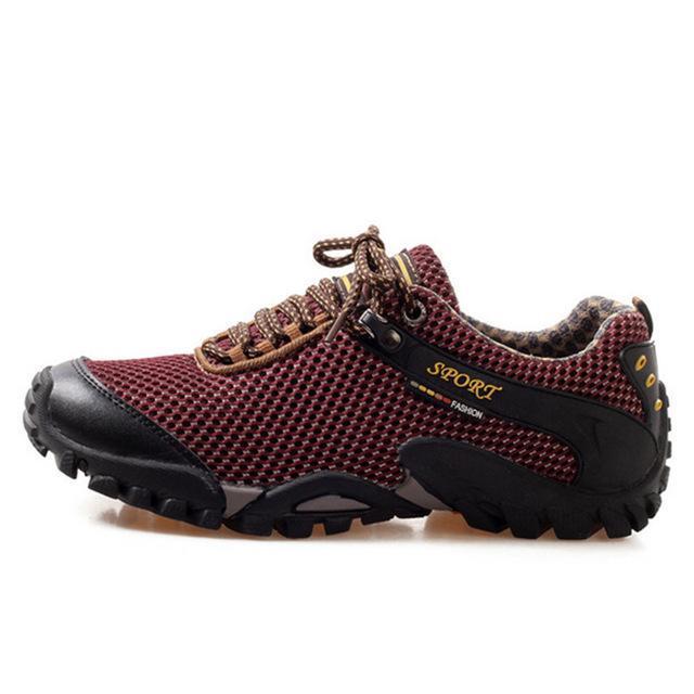 Outdoor Sport Shoes Men Brand Hiking Shoes Sneakers Men Shoes Trekking-Russia Store-Wine red-6.5-Bargain Bait Box