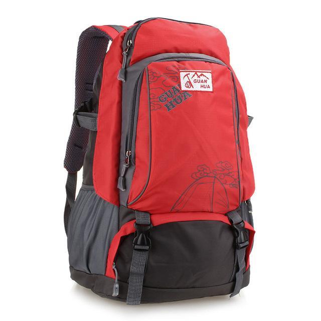 Outdoor Sports Backpack. Men Women Camping Travel Bags Waterproof Hiking-Love Lemon Tree-Red-Bargain Bait Box