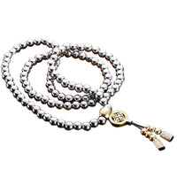 Outdoor Stainless Steel Self Defense 108 Buddha Beads Necklace Chain-HMJ Outdoor Store-1-Bargain Bait Box