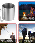 Outdoor Stainless Steel Water Tea Coffee Mug Self Lock Carabiner Handle Cup-YKS sport Shop-Bargain Bait Box