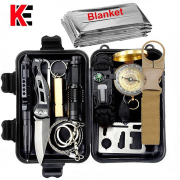 Outdoor Survival Kit Set Camping Travel Multifunction First Aid Sos Edc-Survival Kits-OutdoorOK Store-12 in 1 survival-Bargain Bait Box
