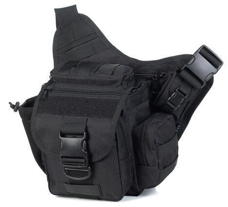 Outdoor Tactical Messenger Bag, Waterproof Cotton Canvas Material, Tactical-No problem - outdoor equipment Store-Black Color-Bargain Bait Box