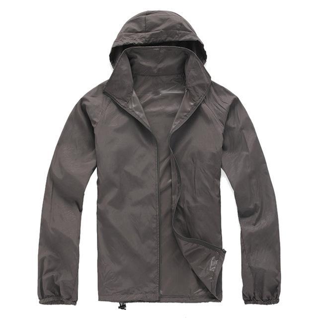 Outdoor Unisex Cycling Running Waterproof Windproof Jacket Rain Coat -Grey Or-Shop3089126 Store-grey-S-Bargain Bait Box