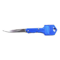 Outdoor Useful Key Knife Keychain Key Shaped Folding Pocket Knife Self Defense-Silvercell Store-Blue-Bargain Bait Box