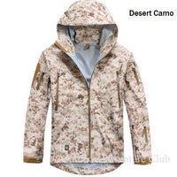 Outdoor Waterproof Hard Shell Military Tactical Jacket Men Camouflage Hooded-Outdoor Chinese shopping factory Store-desert-S-Bargain Bait Box