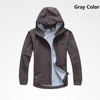 Outdoor Waterproof Hard Shell Military Tactical Jacket Men Camouflage Hooded-Outdoor Chinese shopping factory Store-gray-S-Bargain Bait Box
