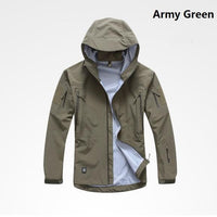 Outdoor Waterproof Hard Shell Military Tactical Jacket Men Camouflage Hooded-Outdoor Chinese shopping factory Store-green-S-Bargain Bait Box