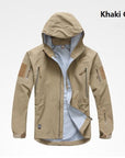 Outdoor Waterproof Hard Shell Military Tactical Jacket Men Camouflage Hooded-Outdoor Chinese shopping factory Store-khaki-S-Bargain Bait Box