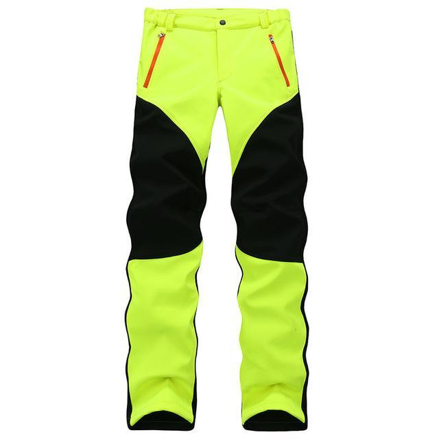 Outdoor Winter Men Thick Warm Fleece Hiking Pants Softshell Trousers-Yanxi Outdoor Products Co., Ltd.-Green-S-Bargain Bait Box