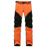 Outdoor Winter Men Thick Warm Fleece Hiking Pants Softshell Trousers-Yanxi Outdoor Products Co., Ltd.-Orange-S-Bargain Bait Box