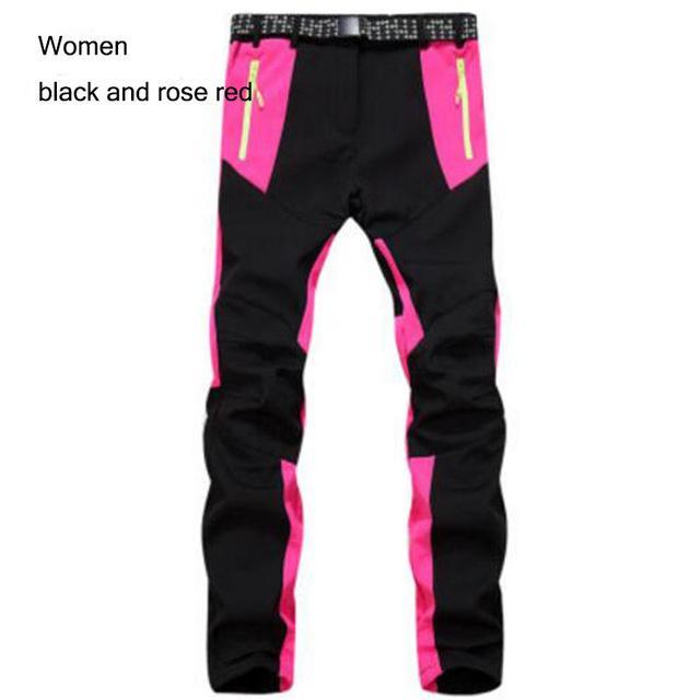 Outdoor Winter Men Women Thick Warm Fleece Hiking Pants Softshell Trousers-Yanxi Outdoor Products Co., Ltd.-Women6-S-Bargain Bait Box