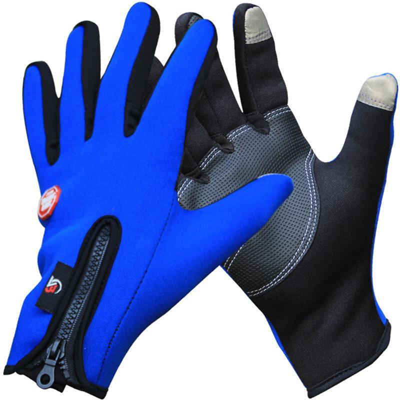 Outdoor Winter Thermal Sports Bike Gloves Windproof Warm Full Finger-Shawn Shao Outdoor Store-Black-S-Bargain Bait Box